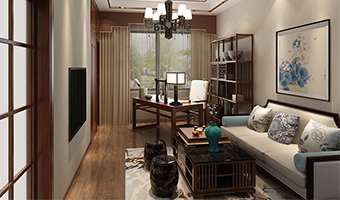 整木定制花鳥古韻新中式風(fēng)格，別墅全屋效果