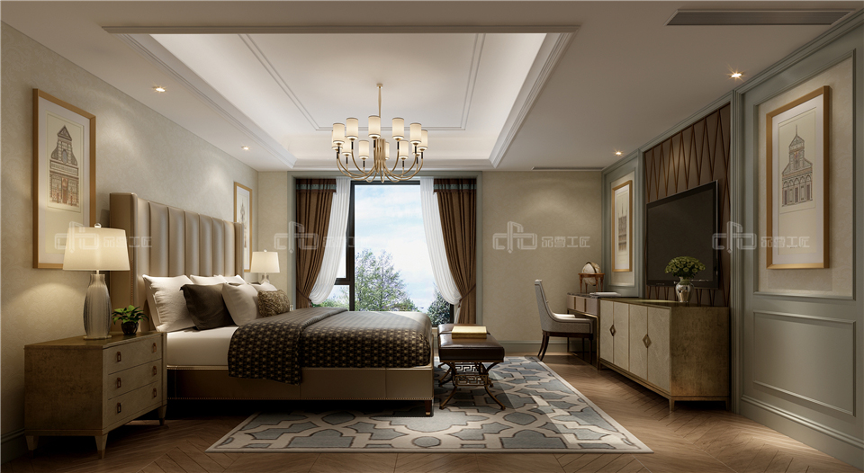 美式全屋整木定制風(fēng)格，臥室效果圖大全(圖5)