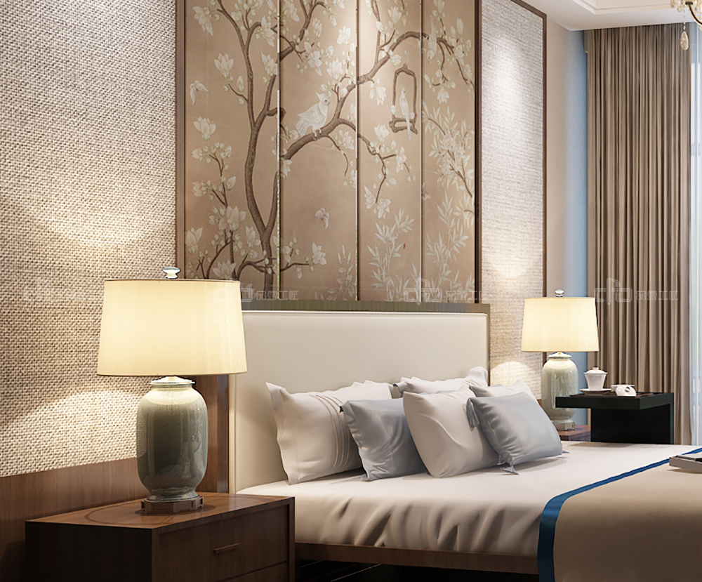 整木定制花鳥古韻新中式風(fēng)格，別墅全屋效果圖(圖6)