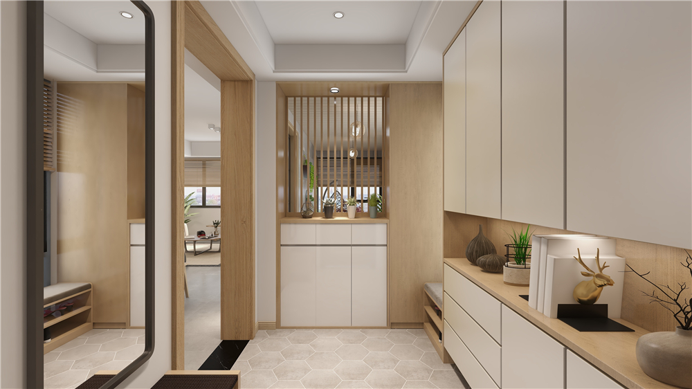 全屋定制玄關(guān)柜有哪些款式組合？(圖1)