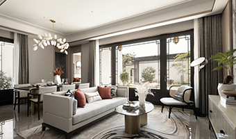 142㎡中式庭院整木定制，樣板間案例